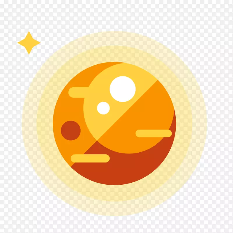 黄色圆形几何星球元素