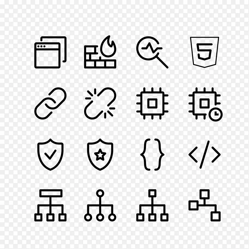 简笔黑色结构符号矢量图标合集PNG图片素材下载_图片编号yangxbaq-免抠素材网