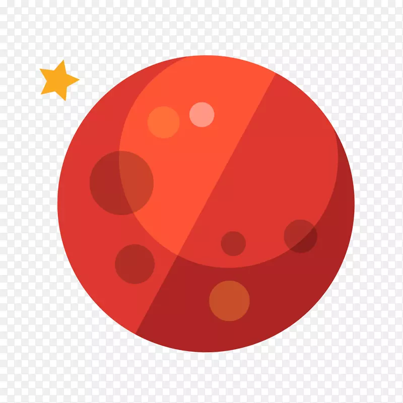 红色圆形扁平化星球元素