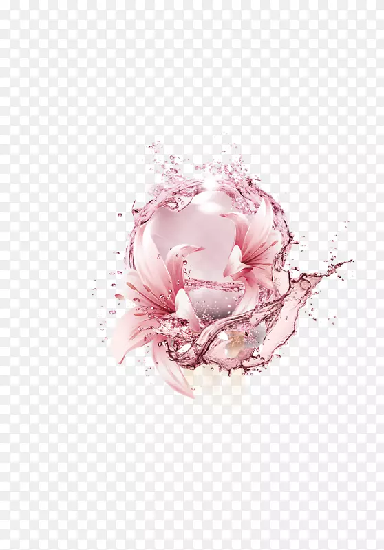 粉红色花瓣凝露水样背景装饰图案