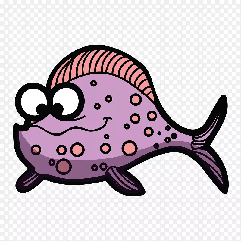 紫色丑鱼鱼类海洋生物超萌卡通手