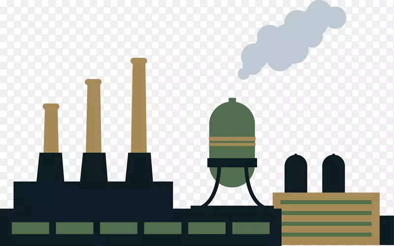 工厂废气排放矢量图