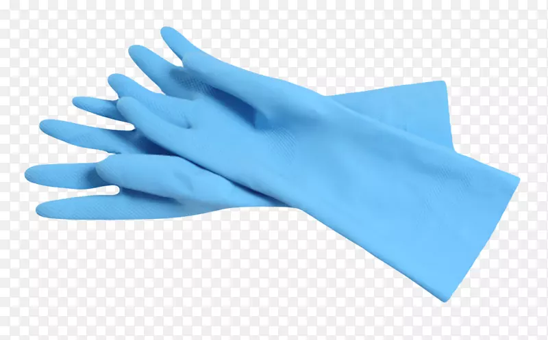 蓝色防污染层叠的手套实物