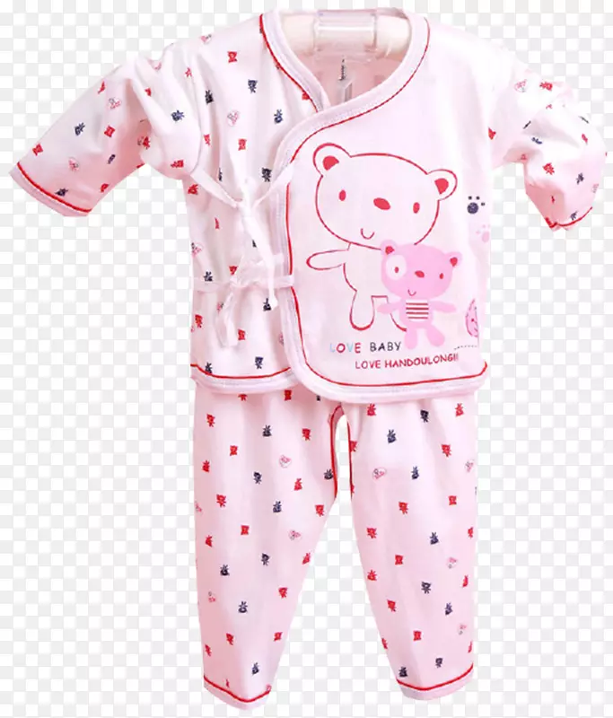 粉红色长袖宝宝婴儿纯棉内衣套装