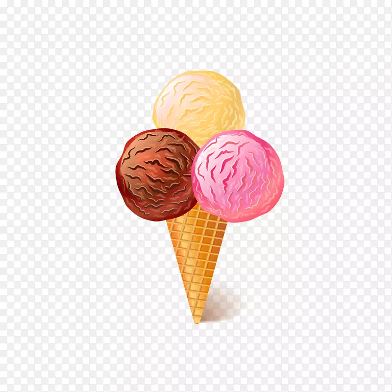 三色冰淇淋球免抠素材