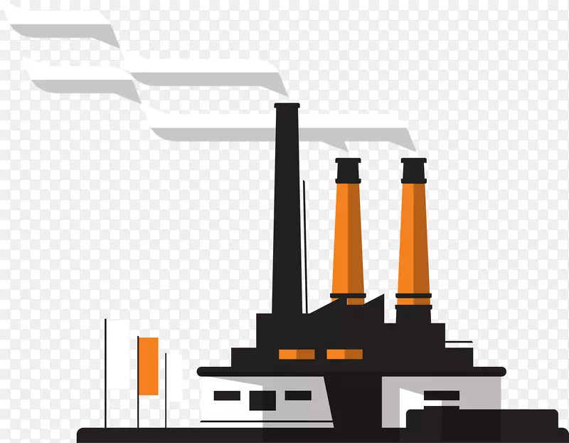 工厂碳排放矢量图