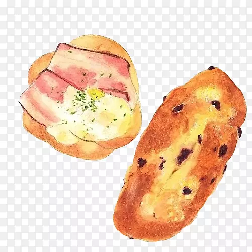 夹心烤面包手绘画素材图片
