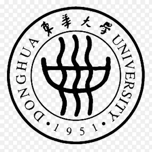 黑色简约装饰东华大学logo