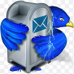 垃圾桶蓝色鸟标志图标