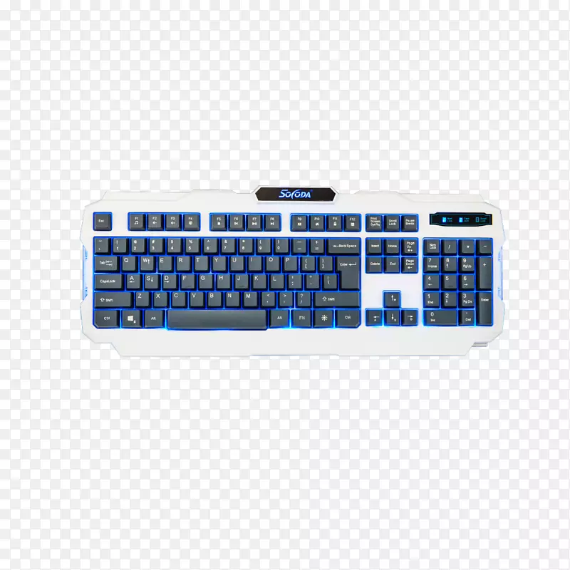 蓝色光效机械键盘免费图片