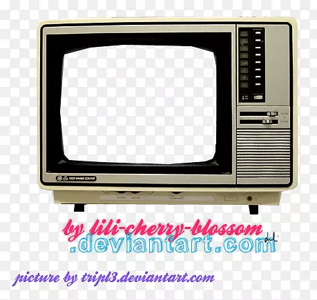 欧美手绘素材 老式电视机