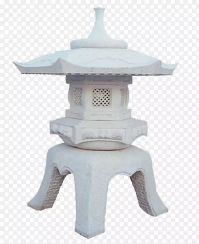 日式庭院白色石头灯