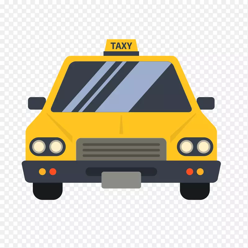 卡通黄色的出租车设计