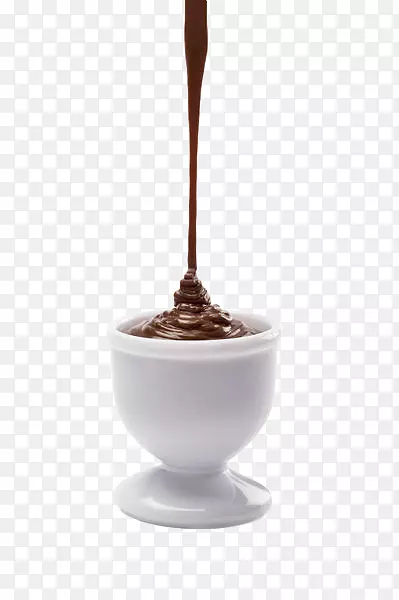 白瓷杯里的巧克力浆