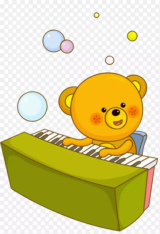 弹琴的小熊