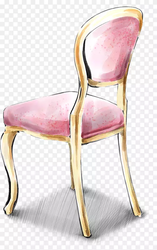 手绘粉色室内凳子装饰