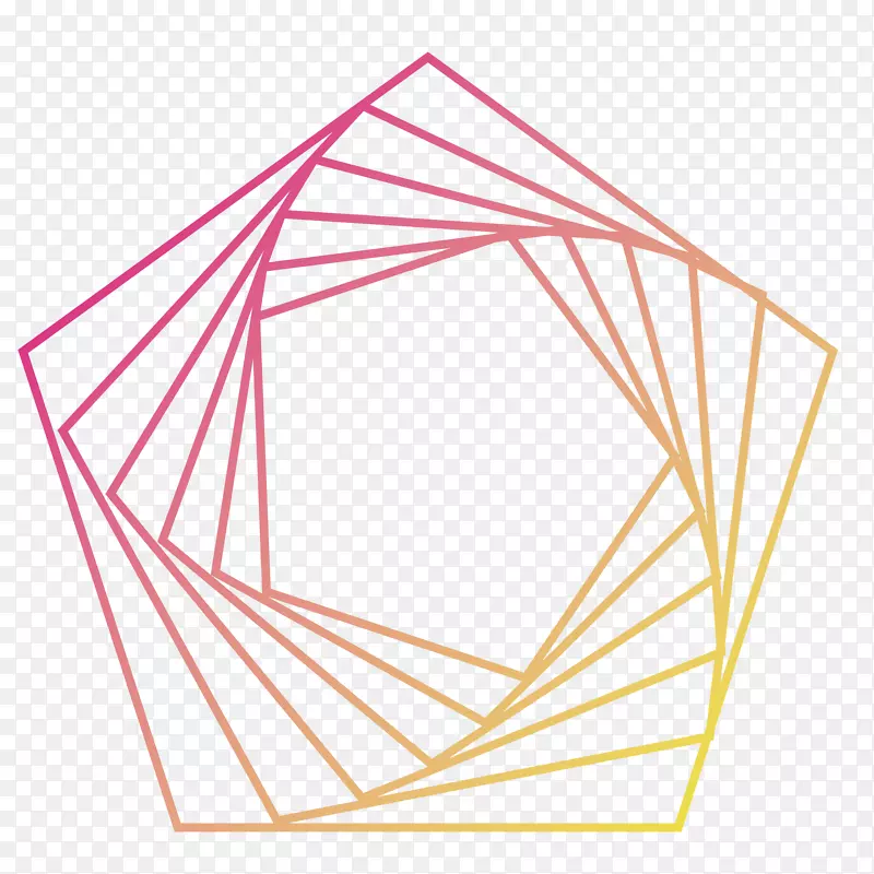 创意旋转线条五边形