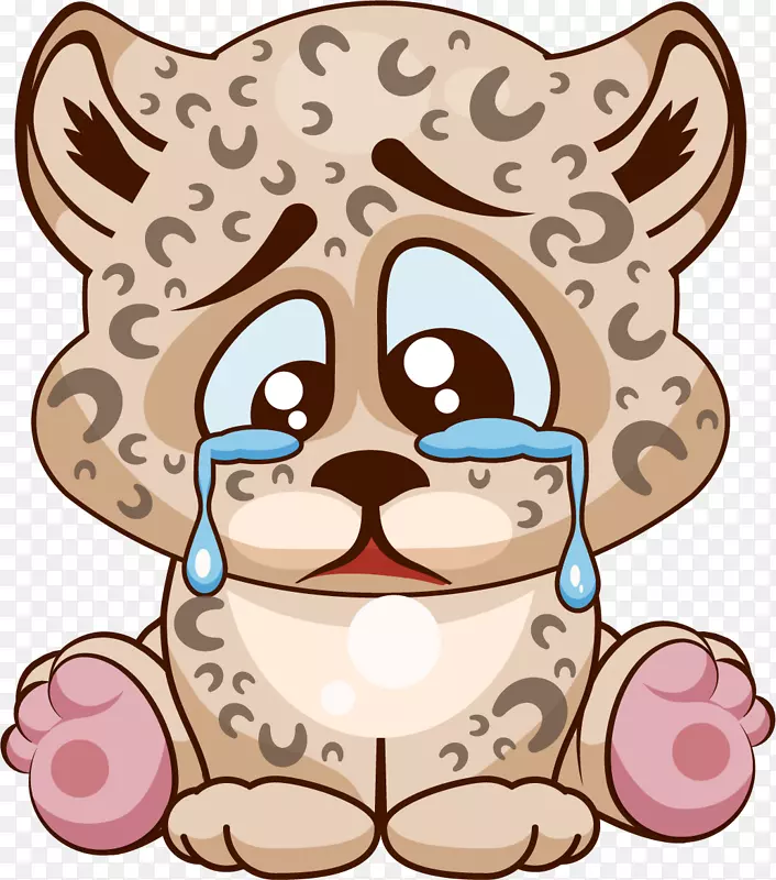 哭泣的卡通小豹子
