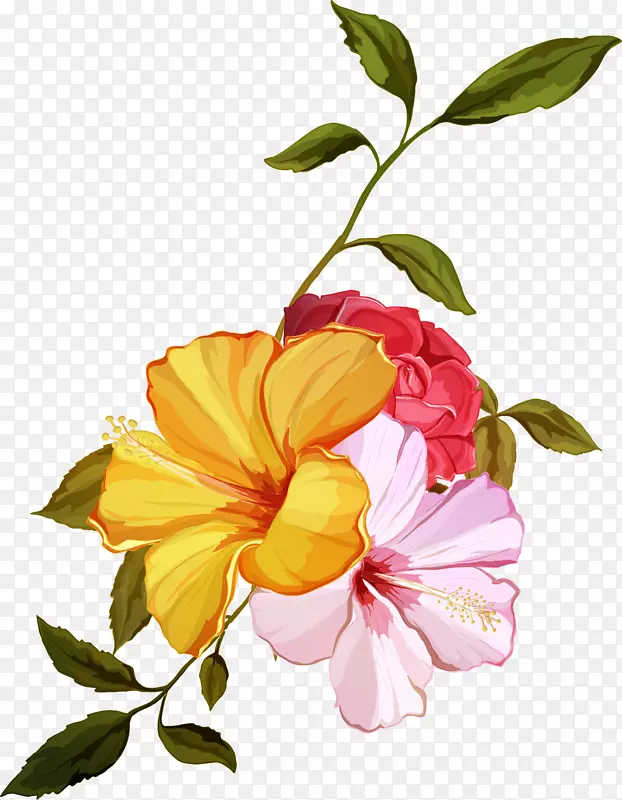 手绘水彩花朵鲜花