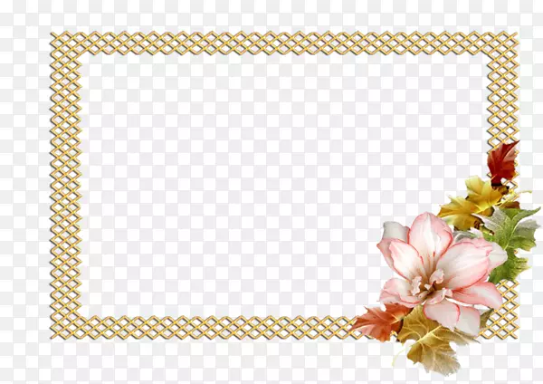 卡通格子相框花朵装饰
