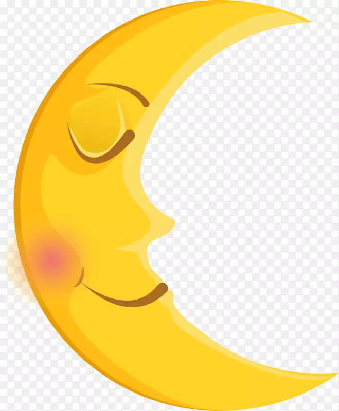 黄色卡通睡觉月亮