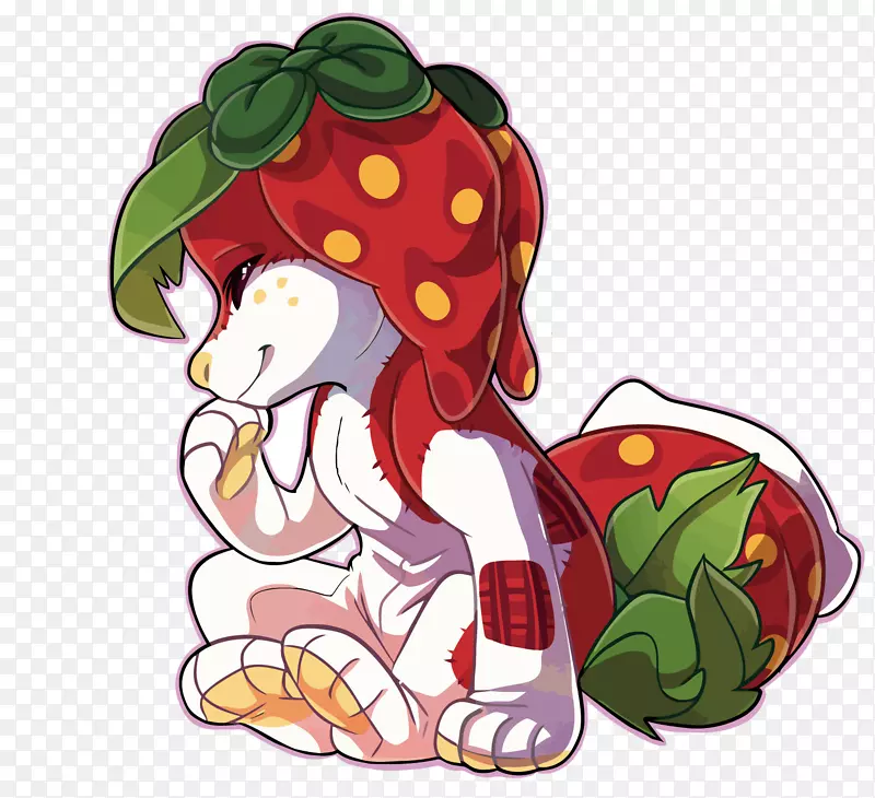 矢量草莓小狗布偶