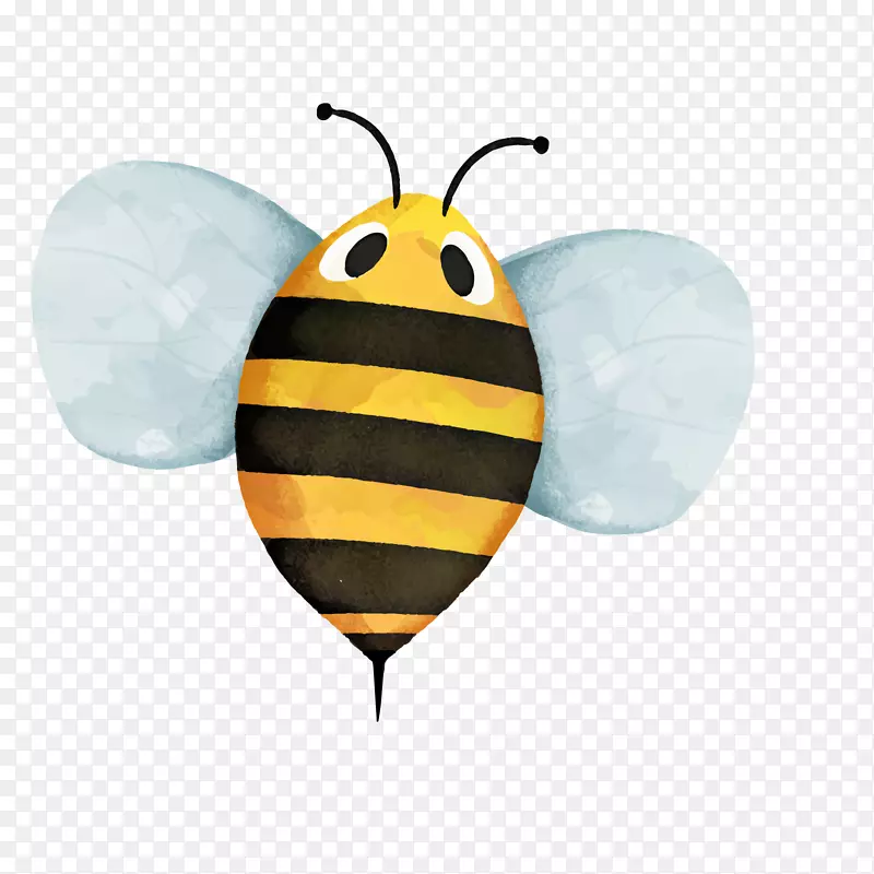 黄黑色飞翔的卡通蜜蜂