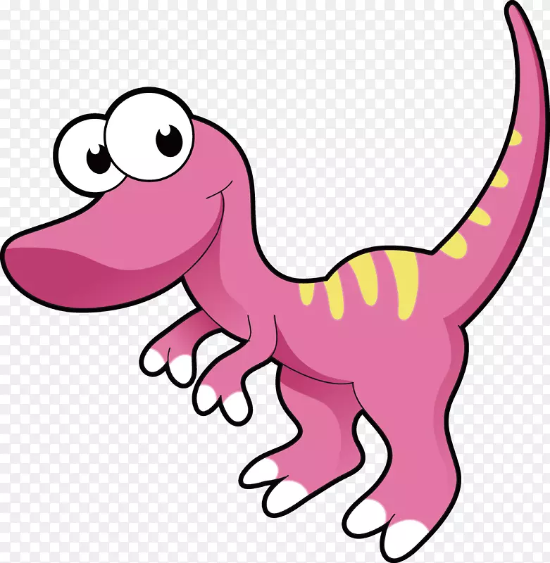 手绘卡通可爱动物紫色恐龙矢量素