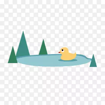 游泳的小黄鸭
