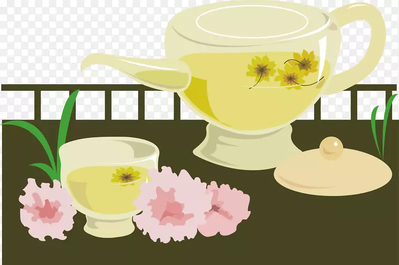 玻璃茶具矢量
