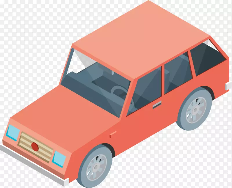出租车卡通立体插画