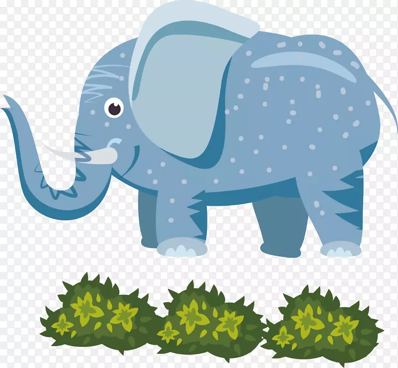 手绘卡通野生动物大象矢量素材
