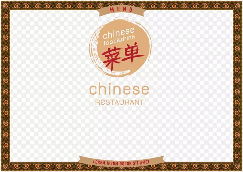 红色中国菜系菜单矢量素材