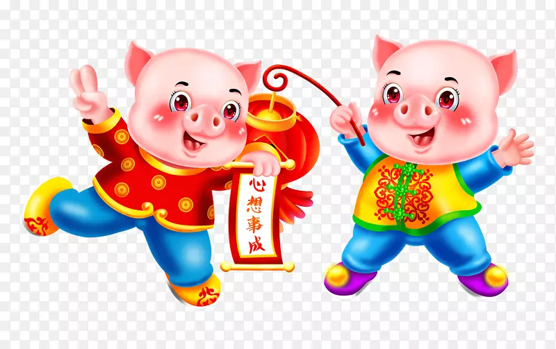 2019猪年过年卡通猪形象