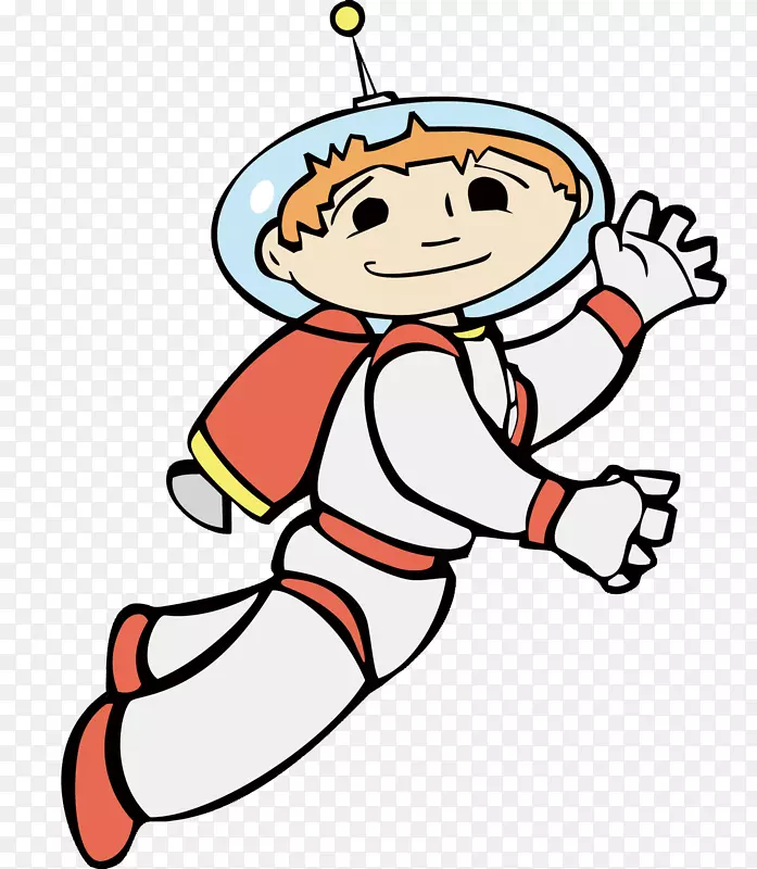 矢量卡通儿童画宇航员