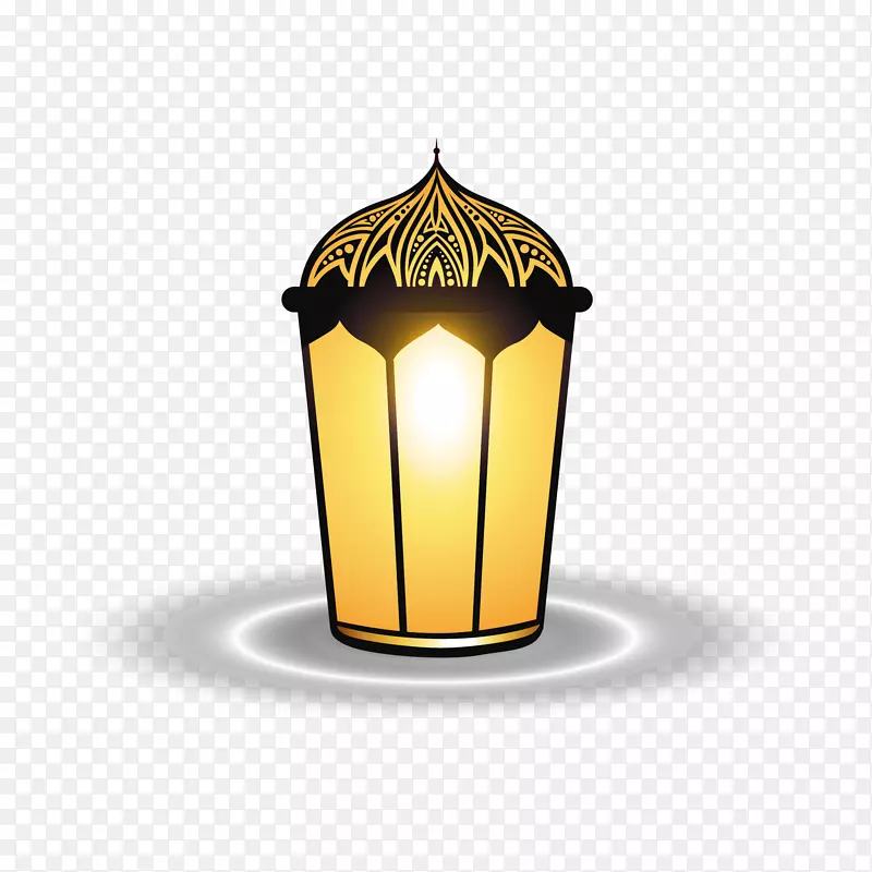 伊斯兰文化玻璃灯矢量图