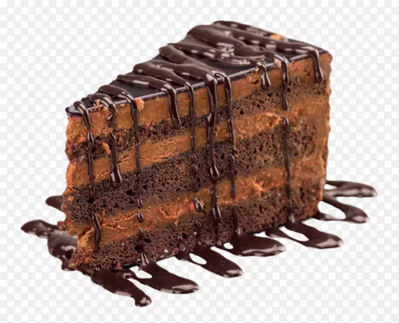 洒满巧克力酱料的夹层蛋糕
