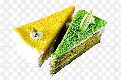 青黄奶油三角蛋糕