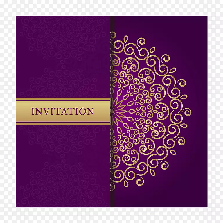 紫色奢华邀请卡封面