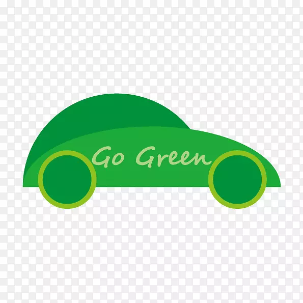 矢量抽象绿色小车