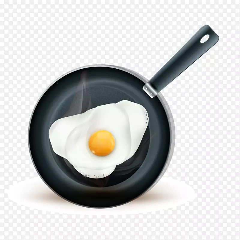 卡通煎蛋的锅设计矢量图