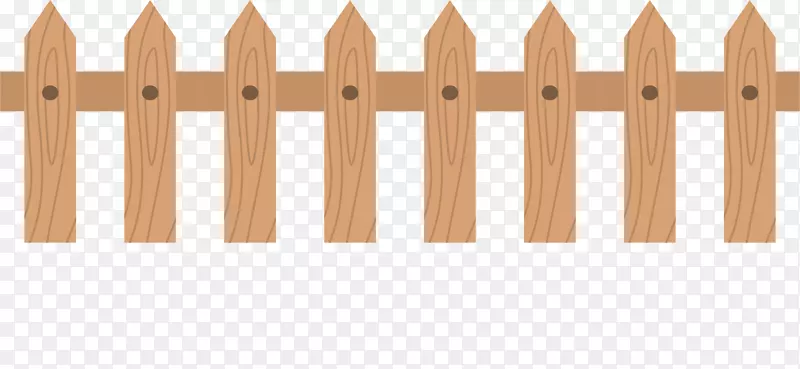 矢量图棕色的木头栏杆