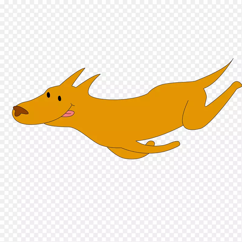 卡通奔跑的小狗设计