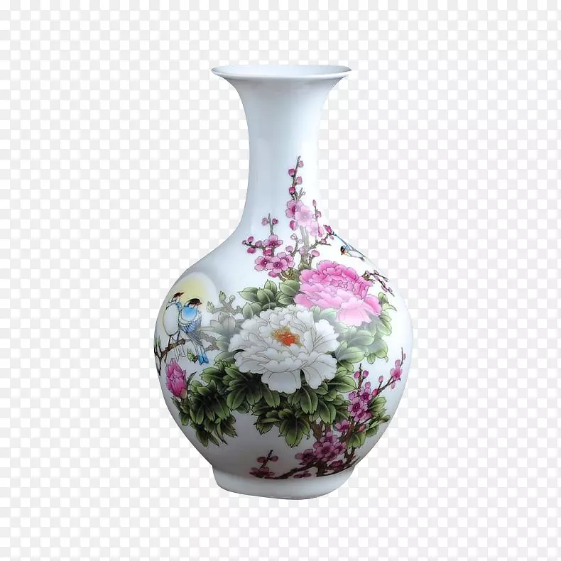 牡丹花图案花瓶