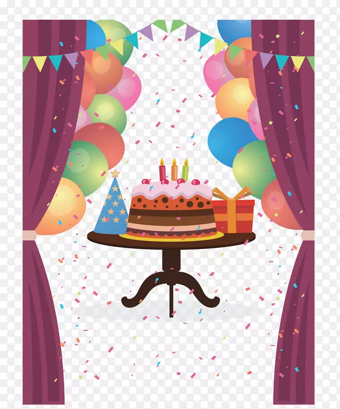 飞舞彩带生日派对