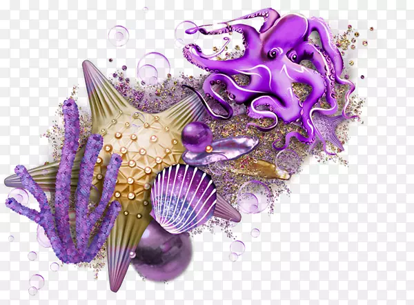 海星章鱼海底素材