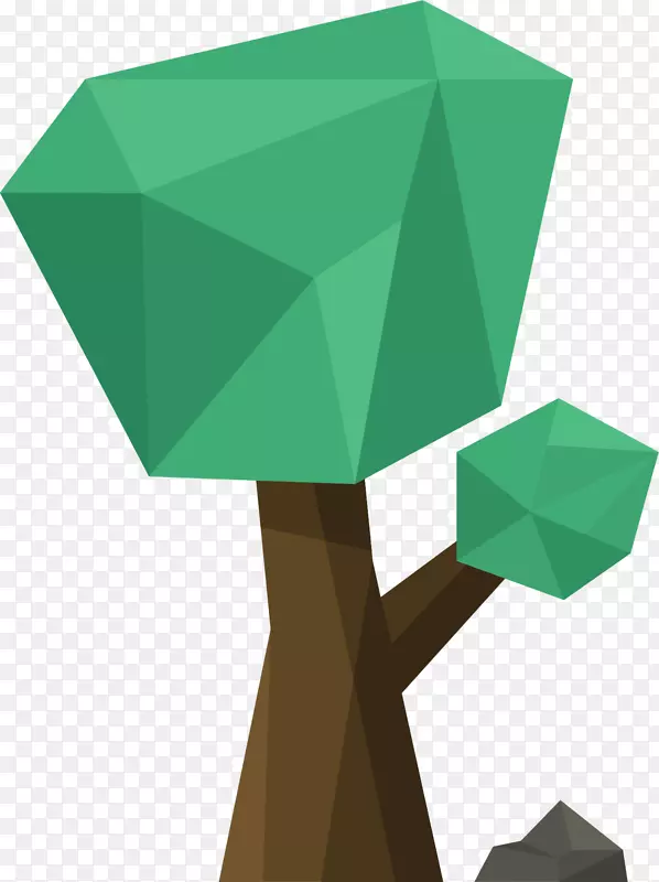 绿色组合几何树木