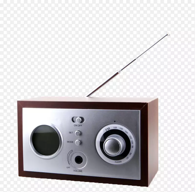 棕色带天线的收音机古代器物实物