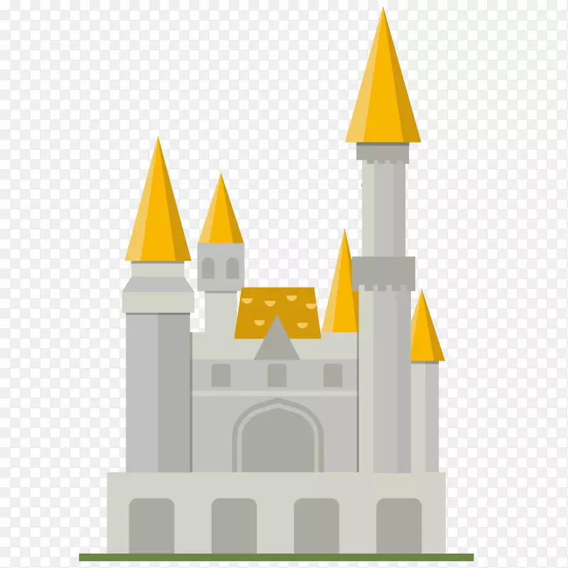 尖顶城堡教堂矢量
