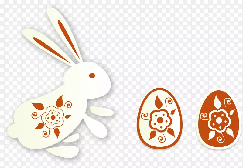 复活节可爱白色兔子